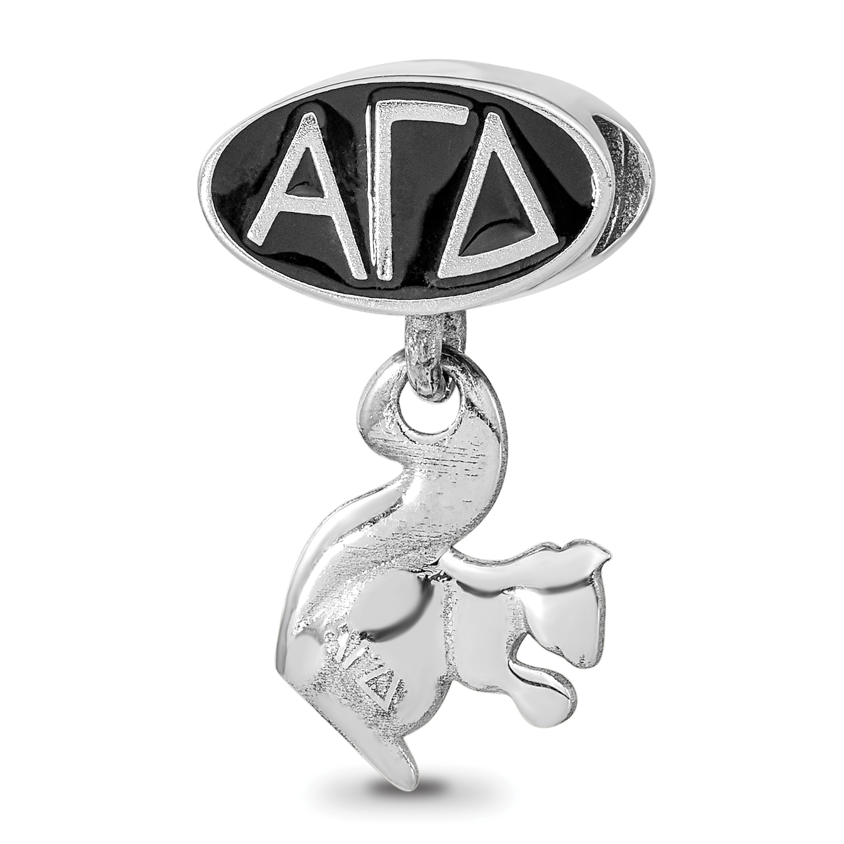 Greek Sororities Sterling Silver Logoart Alpha Gamma Delta Oval With Squirrel Dangle Bead Size One Size Greek Sororities Sterling Silver Logoart Alpha Gamma Delta Oval With Squirrel Dangle Bead Size One Size